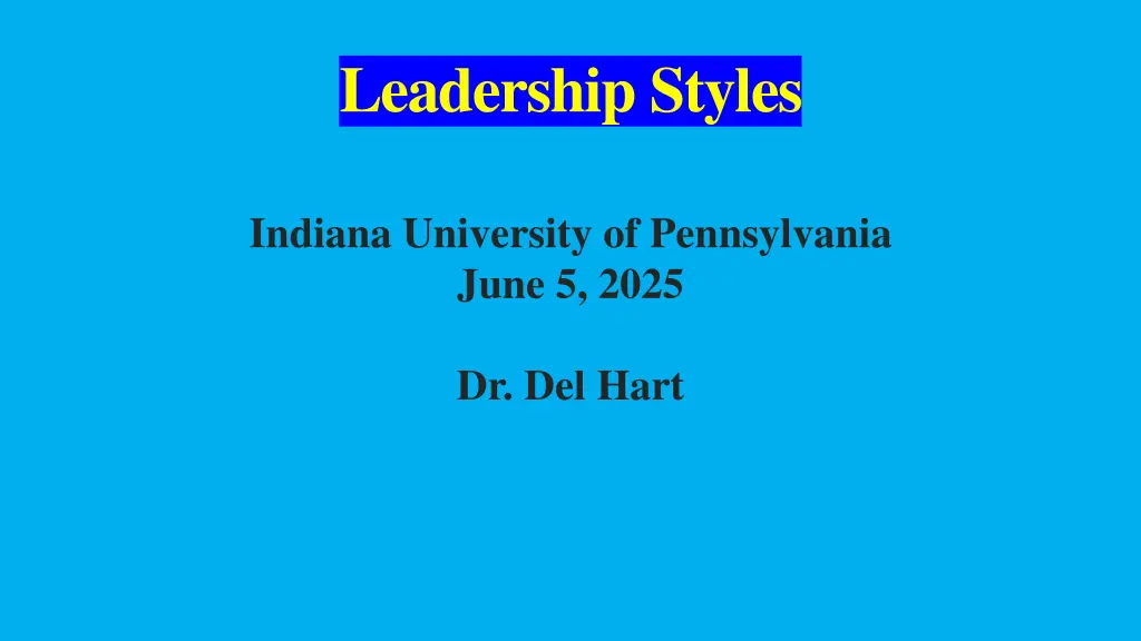 leadership styles n.w