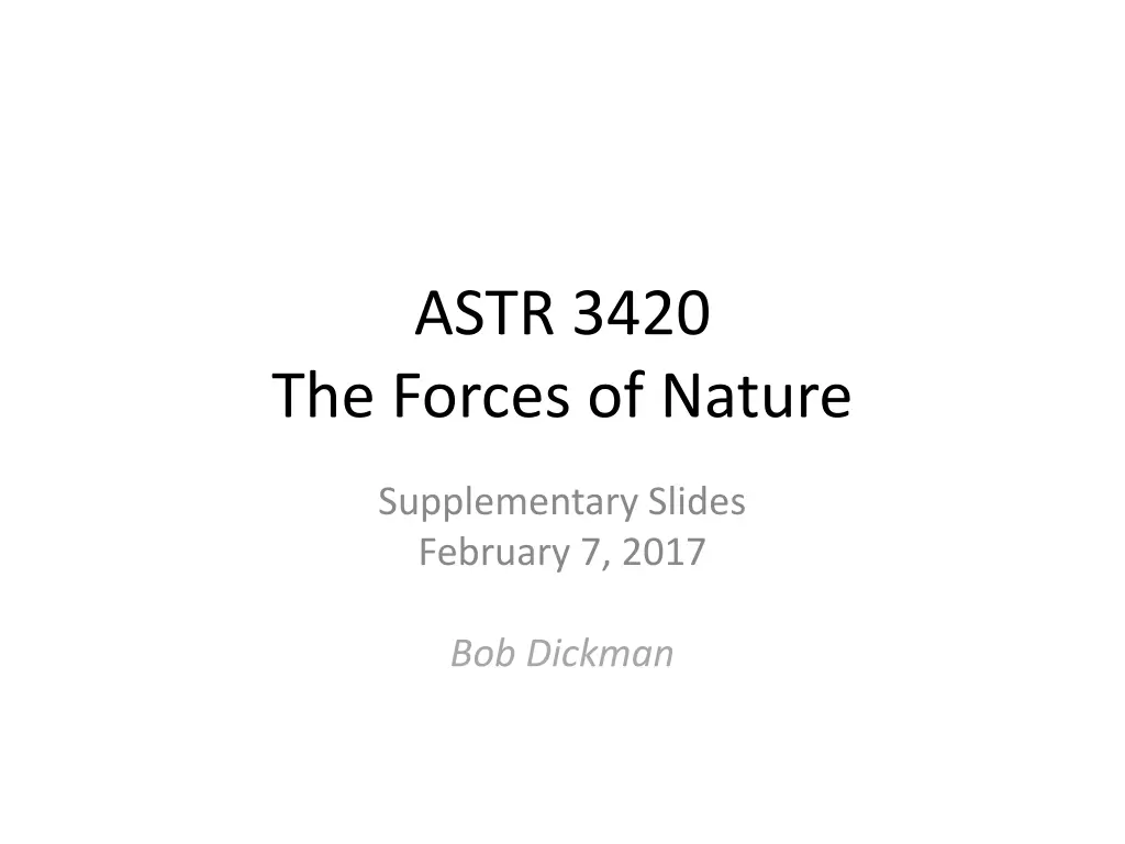 astr 3420 the forces of nature n.w