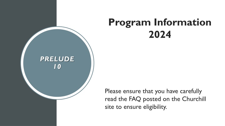 Grade 10 Prelude Program Overview