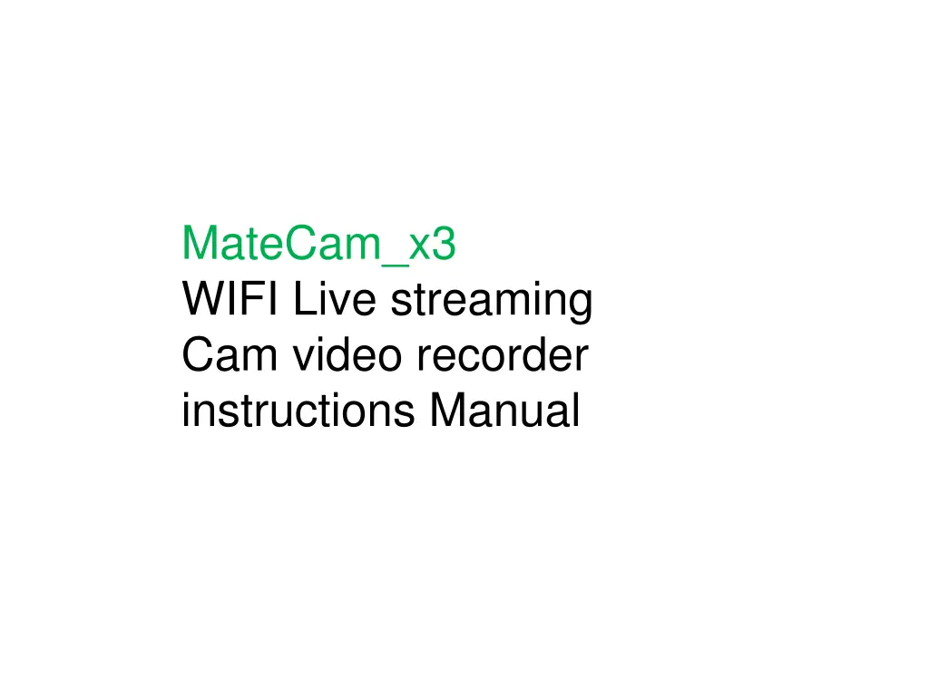 matecam x3 wifi live streaming cam video recorder n.w