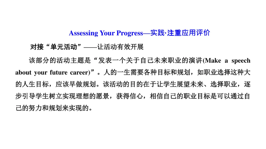 assessing your progress n.w