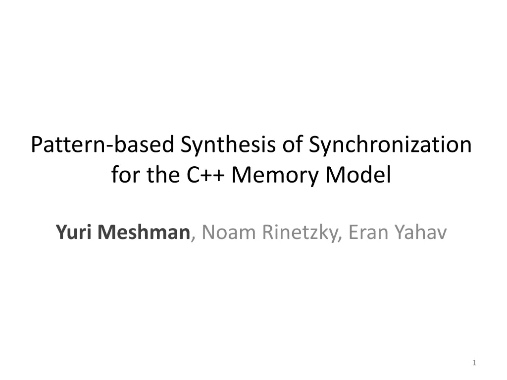 pattern based synthesis of synchronization n.w