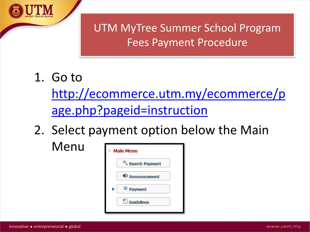 utm mytree summer school program fees payment n.w
