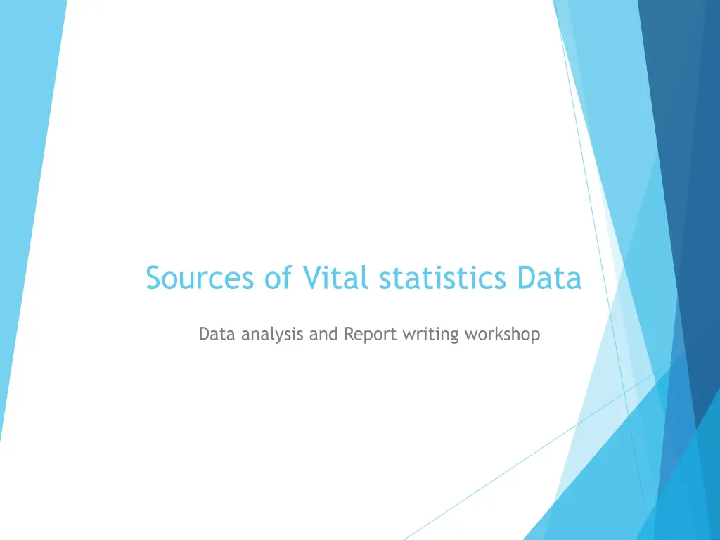sources of vital statistics data n.w