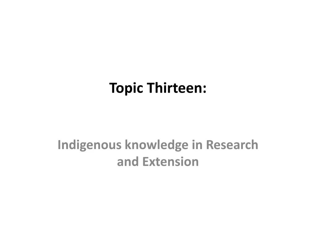 topic thirteen n.w