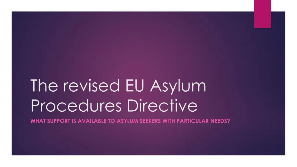 the revised eu asylum procedures directive what n.w