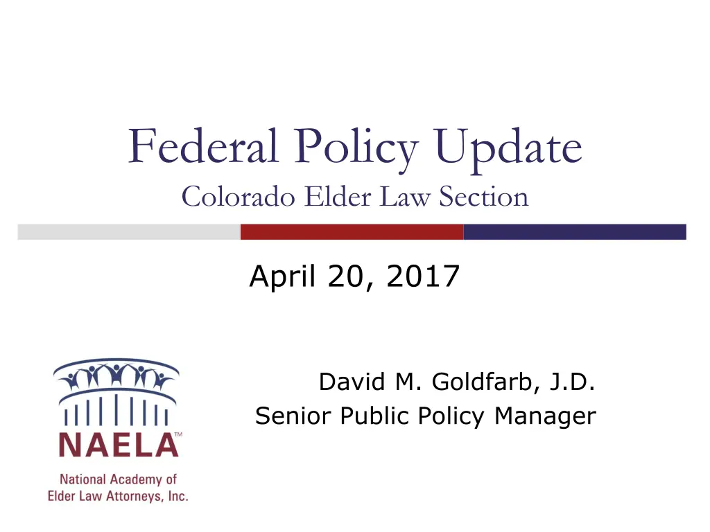 federal policy update colorado elder law section n.w