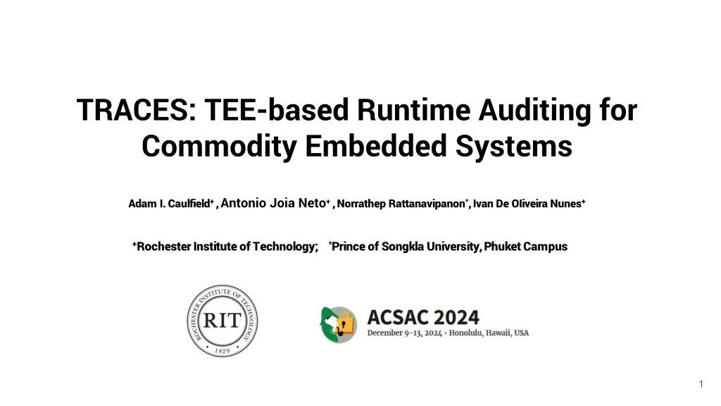 traces tee based runtime auditing for commodity n.w