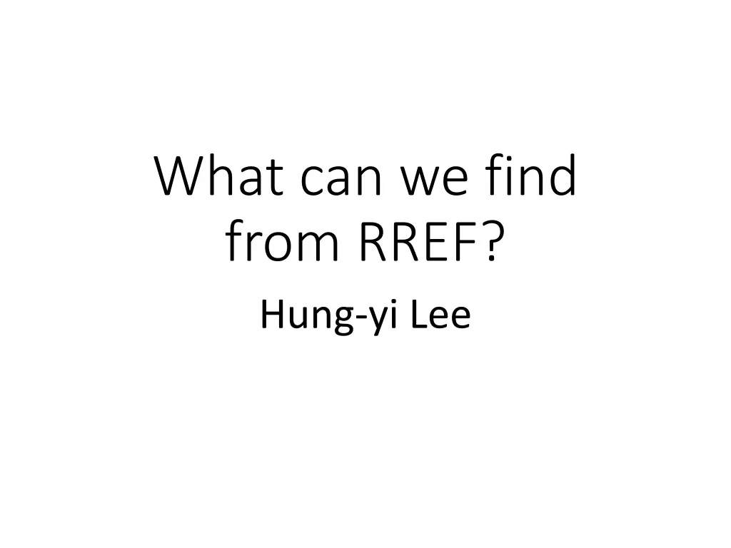 what can we find from rref hung yi lee n.w