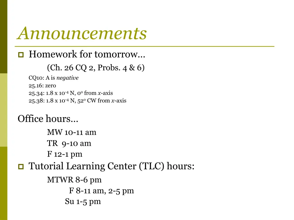 announcements n.w