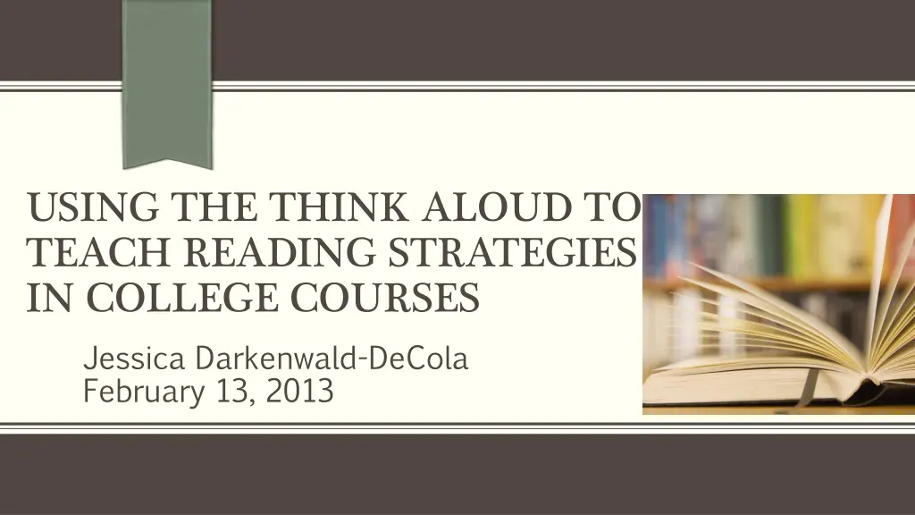 using the think aloud to teach reading strategies n.w