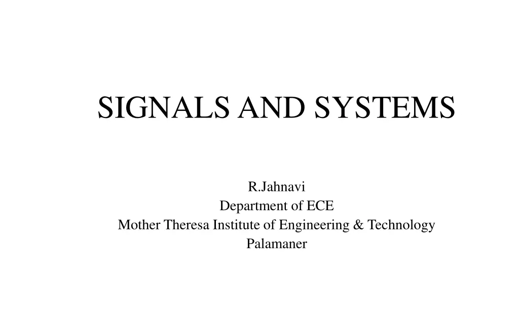 signals and systems n.w