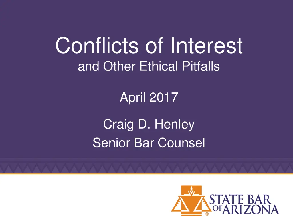 conflicts of interest and other ethical pitfalls n.w
