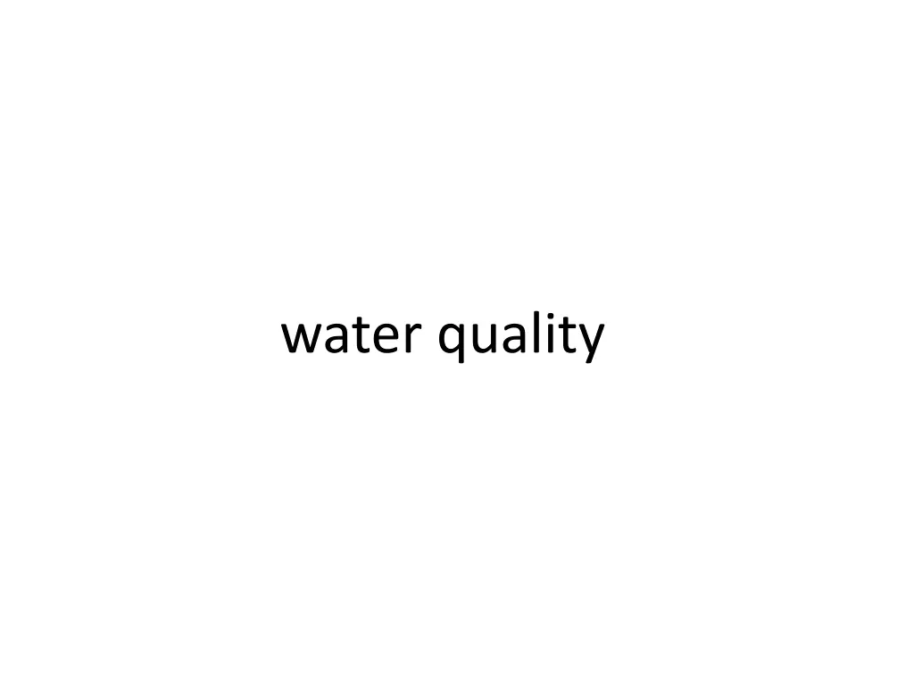 water quality n.w