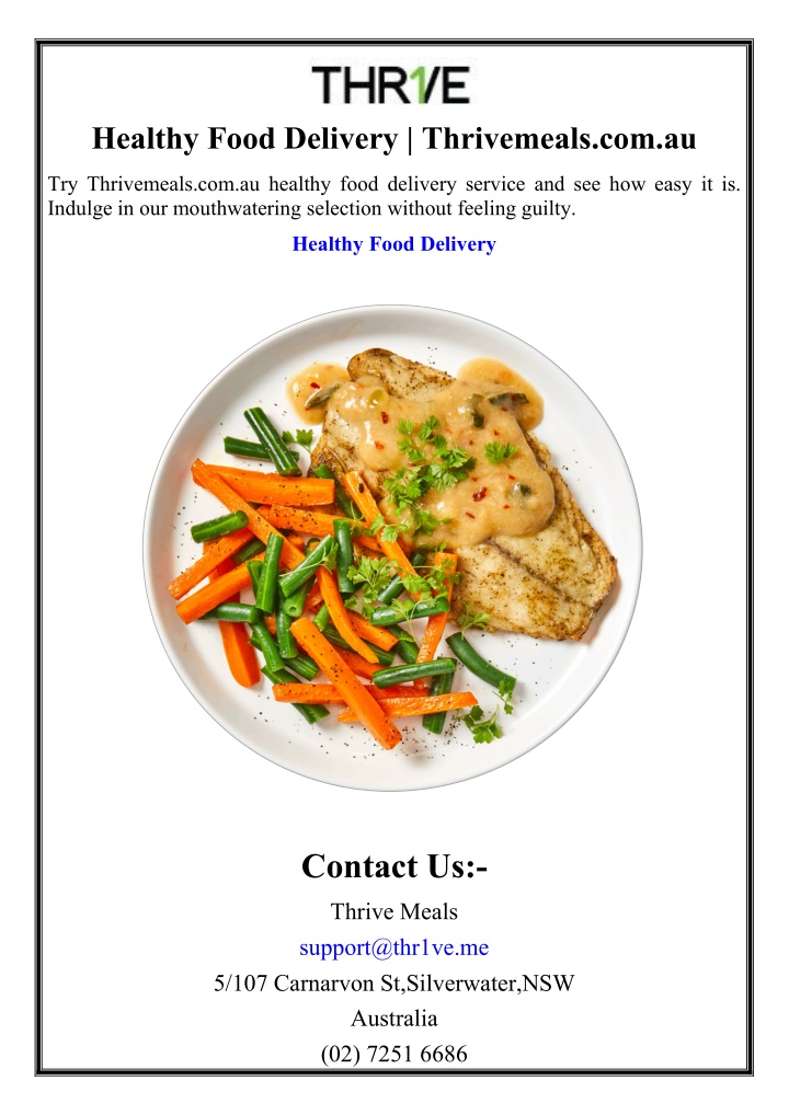 healthy food delivery thrivemeals com au n.w
