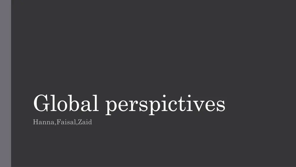 global perspictives hanna faisal zaid n.w