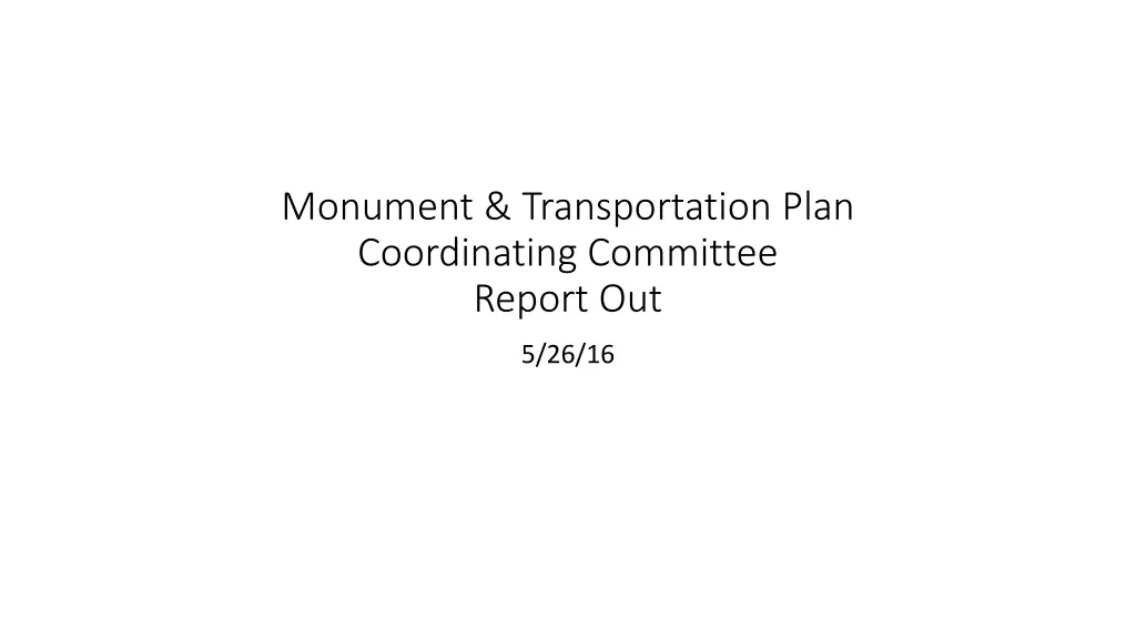 monument transportation plan coordinating n.w