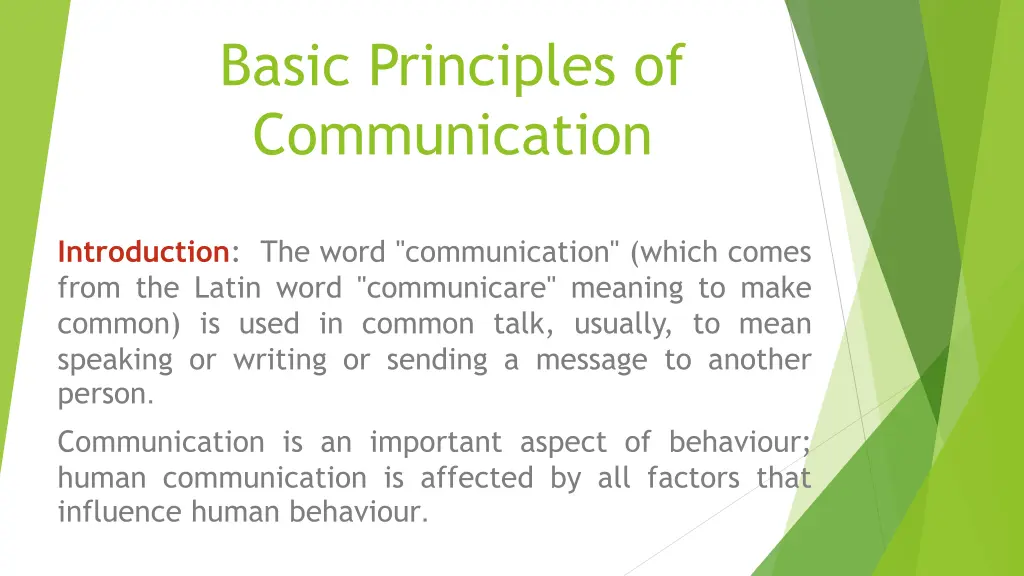 basic principles of communication n.w