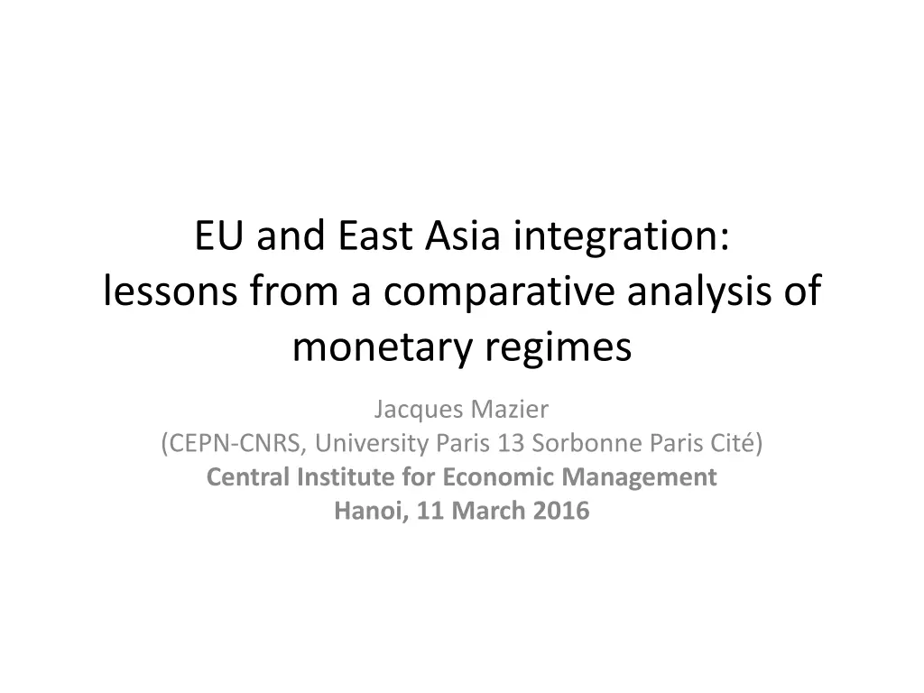eu and east asia integration lessons from n.w