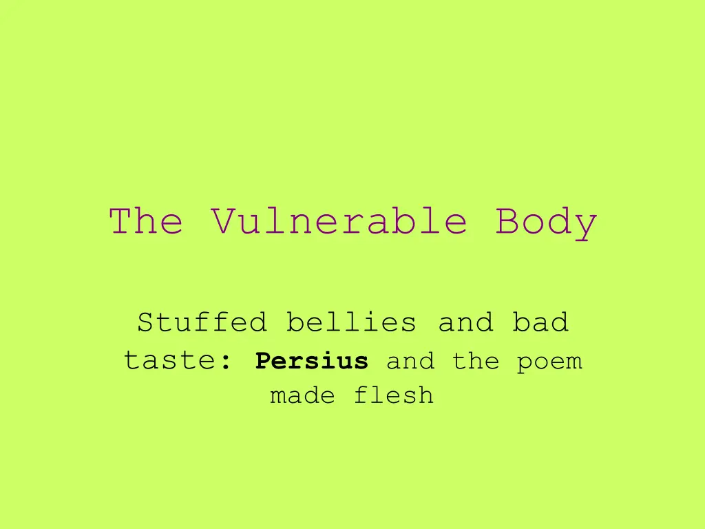 the vulnerable body n.w