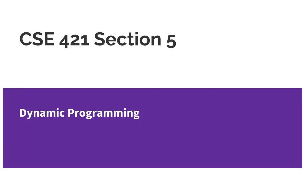 cse 421 section 5 n.w