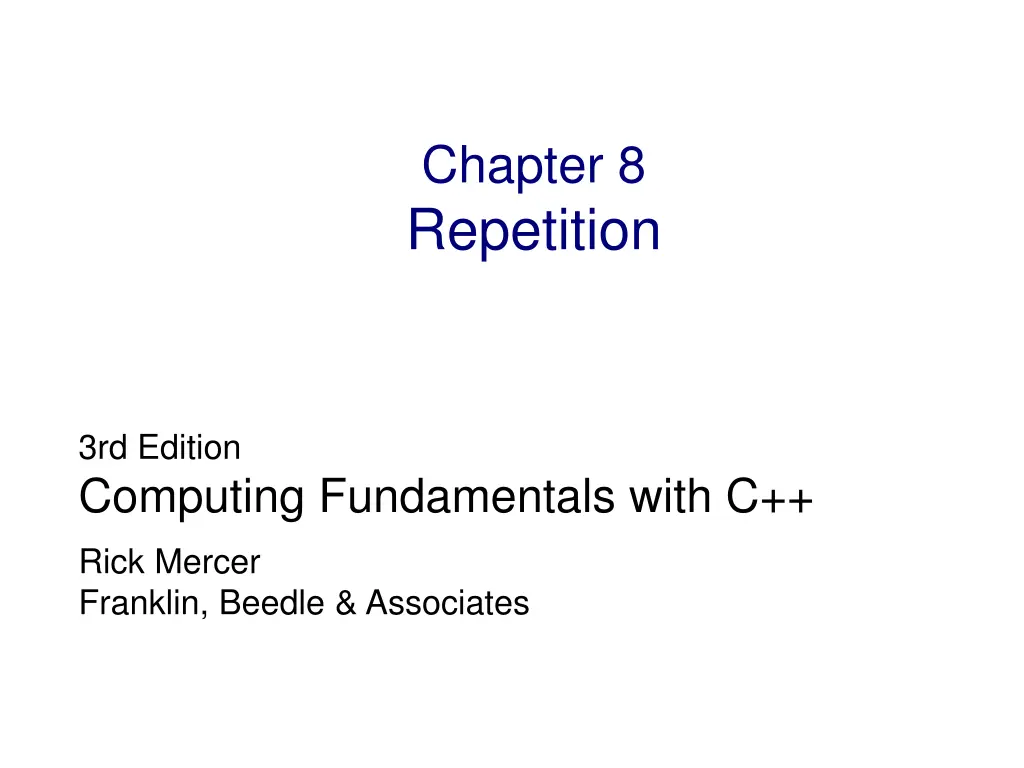 chapter 8 repetition n.w