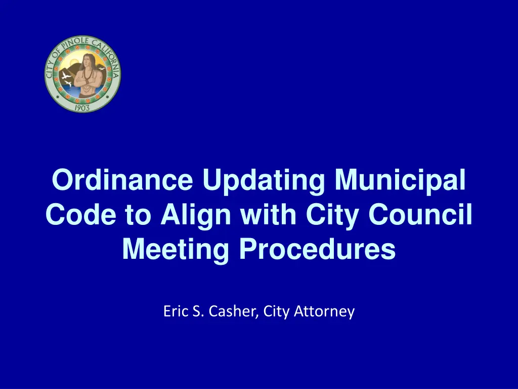 ordinance updating municipal code to align with n.w