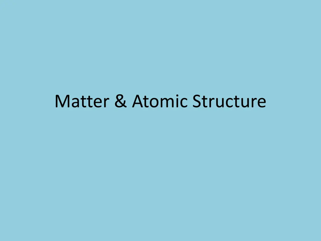 matter atomic structure n.w