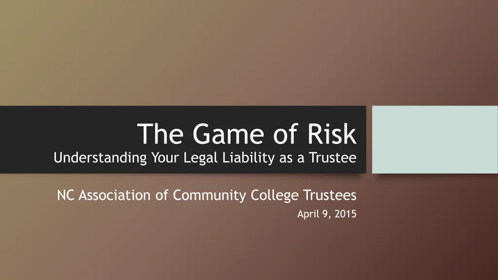 the game of risk understanding your legal n.w
