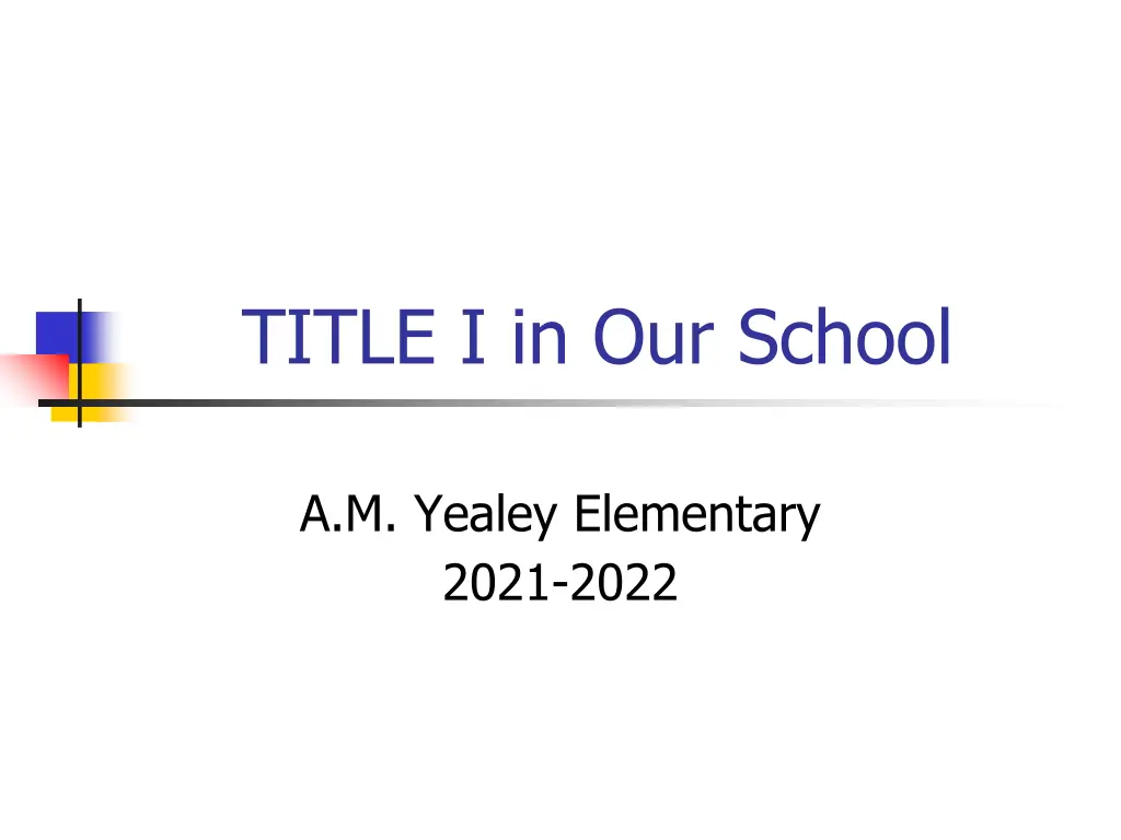 title i in our school n.w
