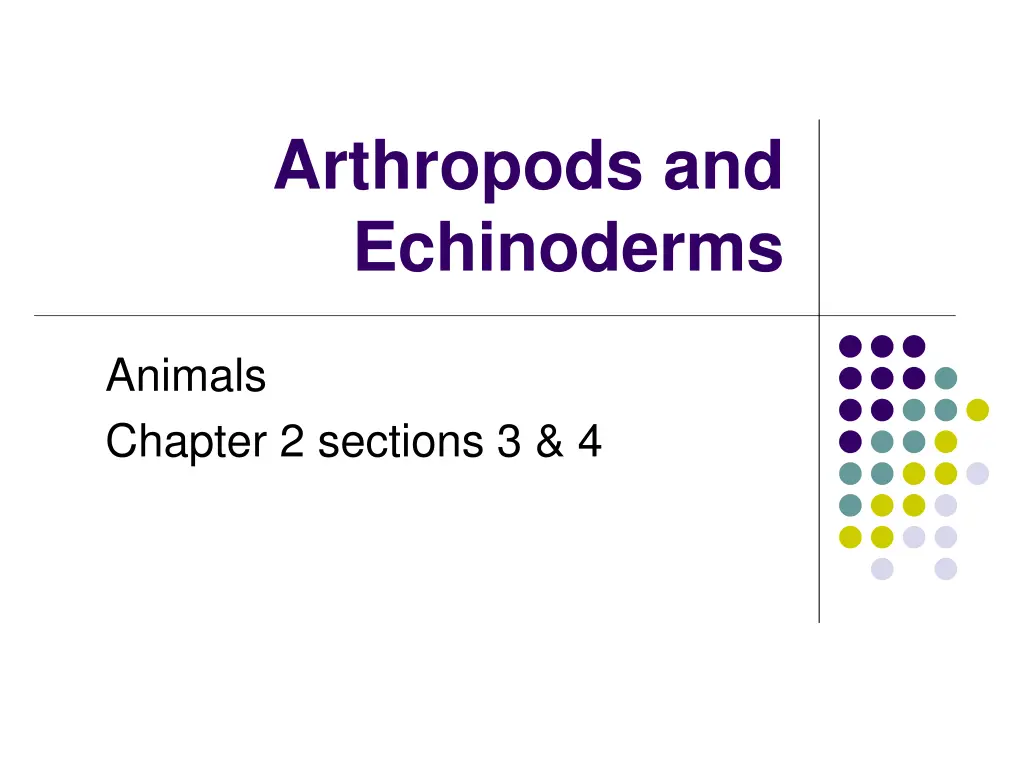 arthropods and echinoderms n.w
