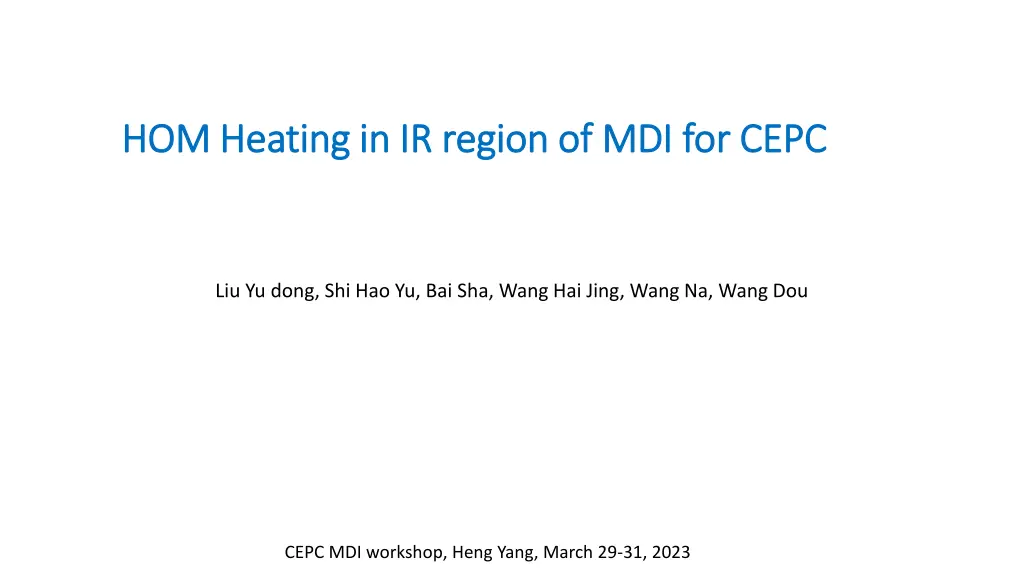 hom heating in ir region of mdi for cepc n.w