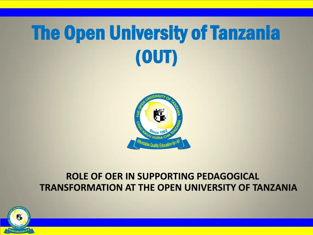 the open university of tanzania the open n.w