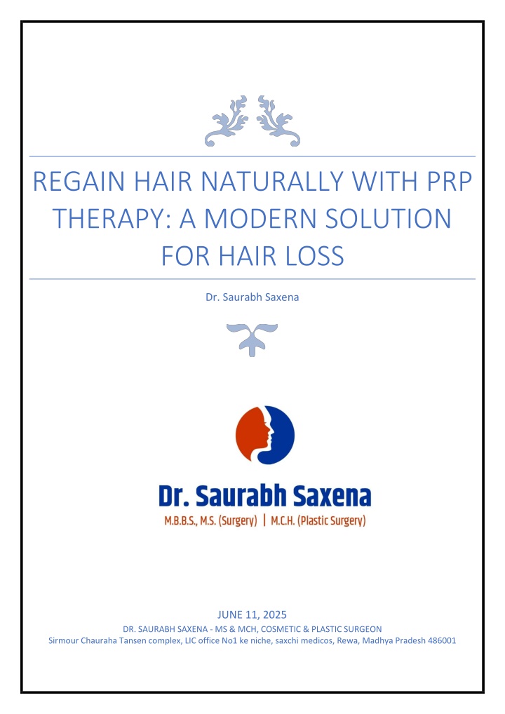regain hair naturally with prp therapy a modern n.w