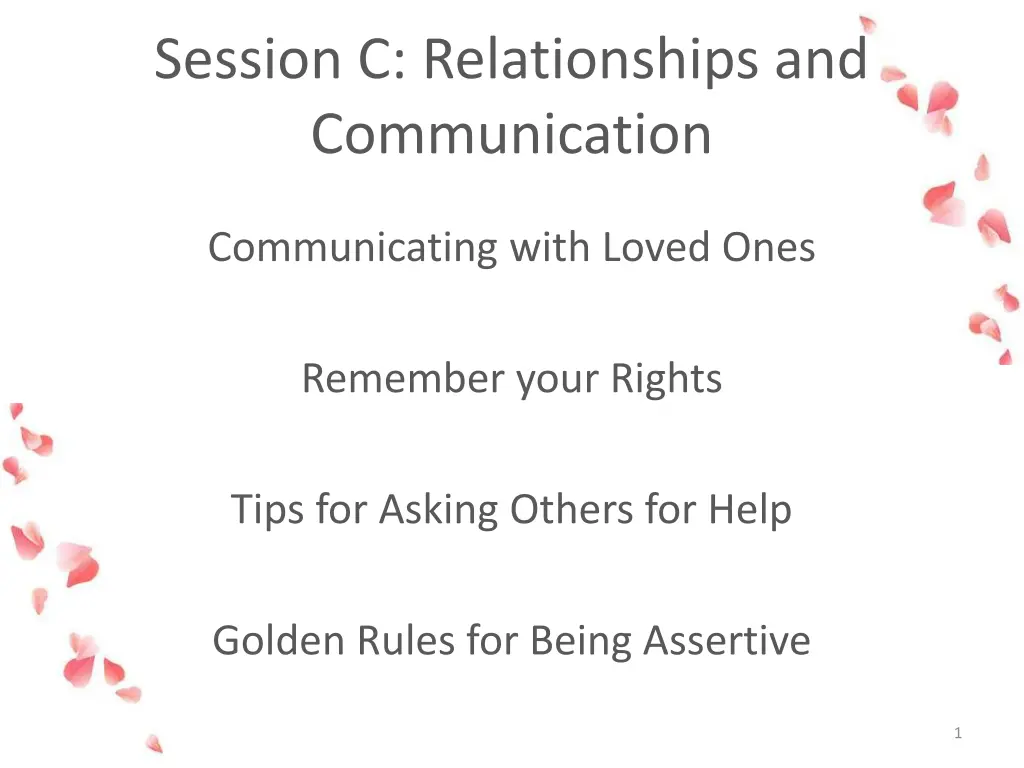 session c relationships and communication n.w