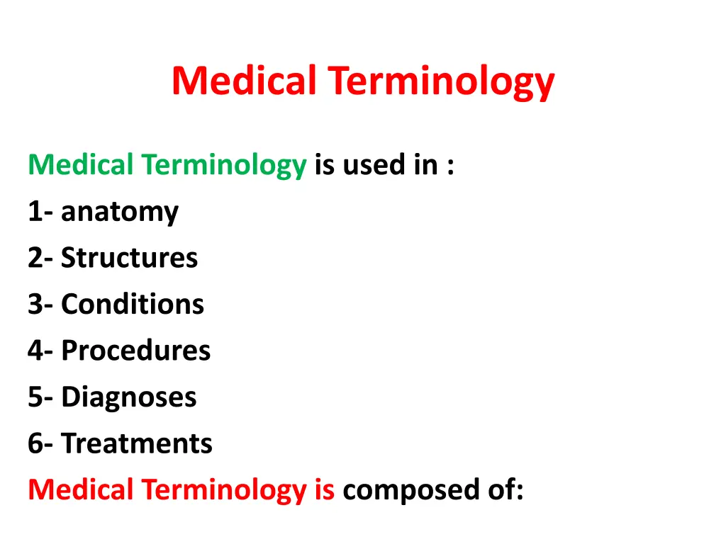 medical terminology n.w