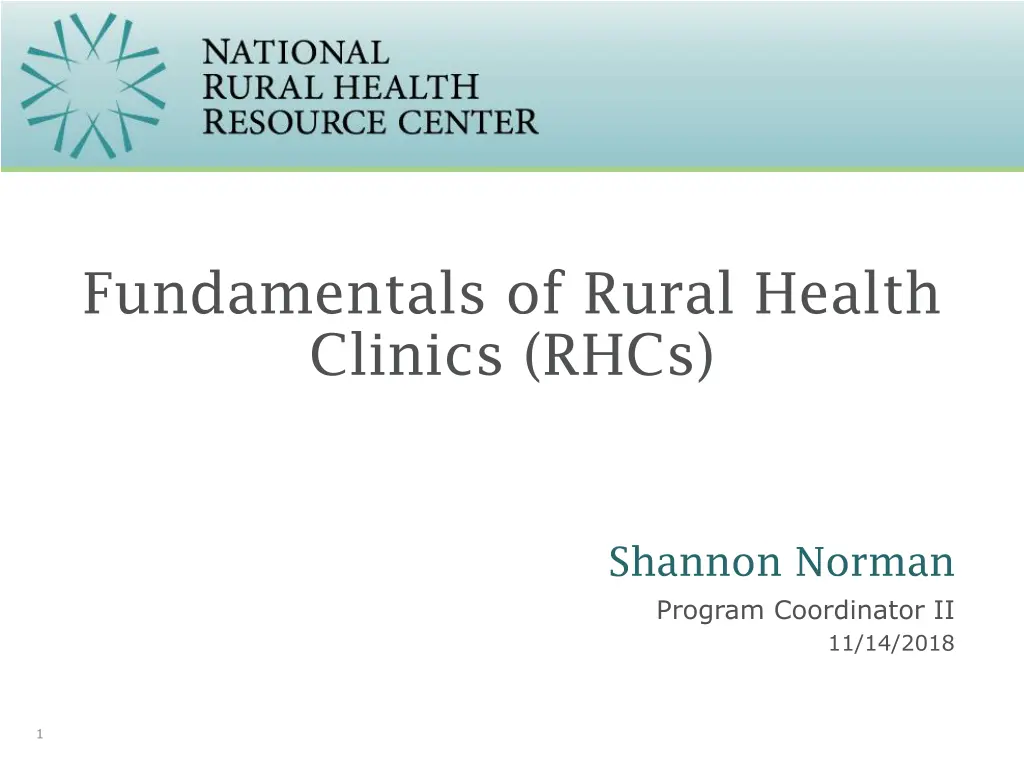 fundamentals of rural health clinics rhcs n.w