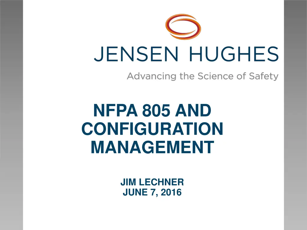 nfpa 805 and configuration management n.w