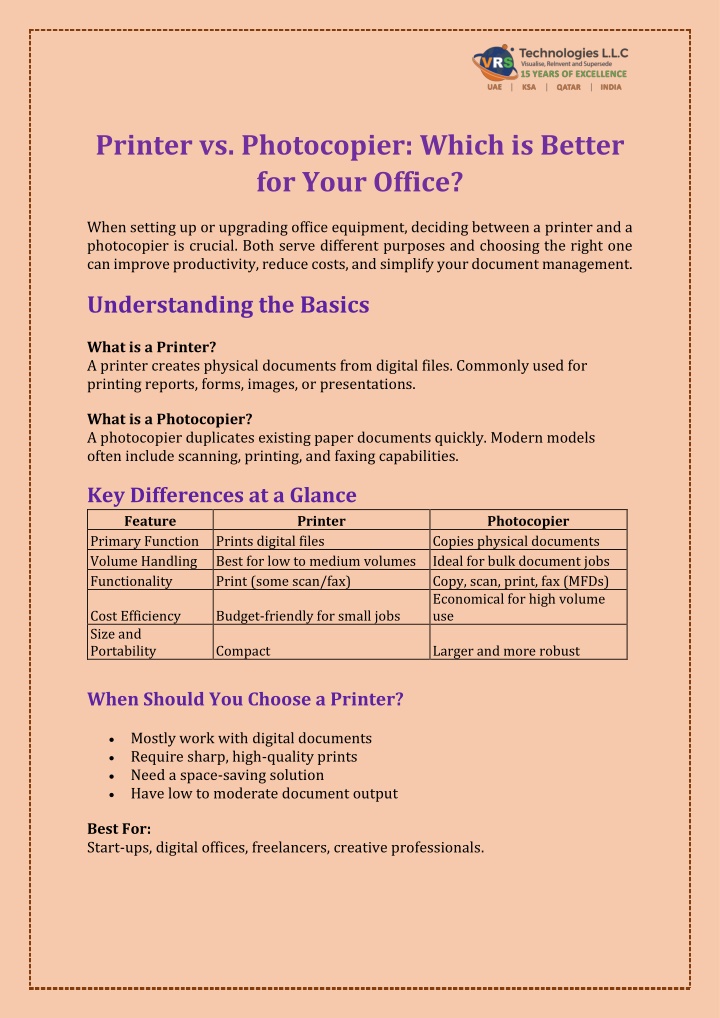 printer vs photocopier which is better for your n.w