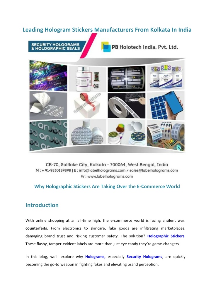 leading hologram stickers manufacturers from n.w