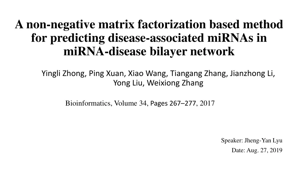a non negative matrix factorization based method n.w