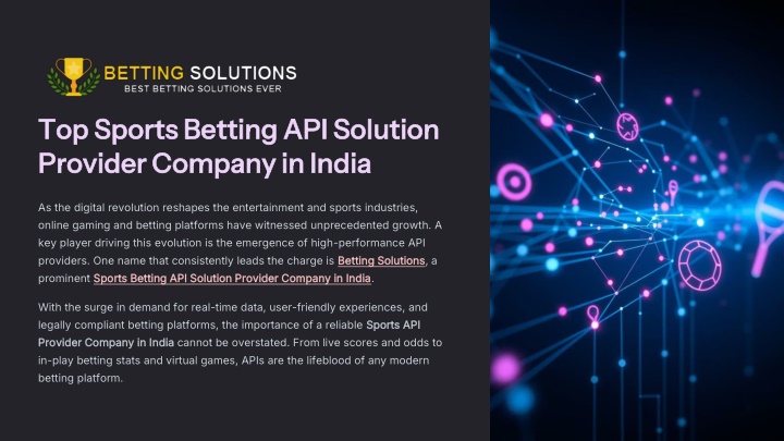 Top Sports Betting API Solution Provider Company in India