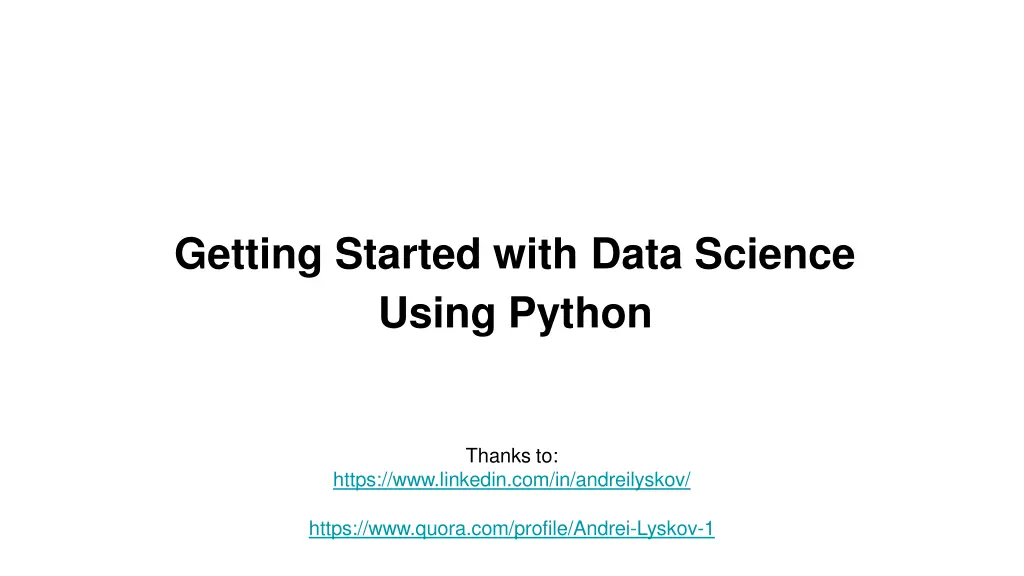 getting started with data science using python n.w