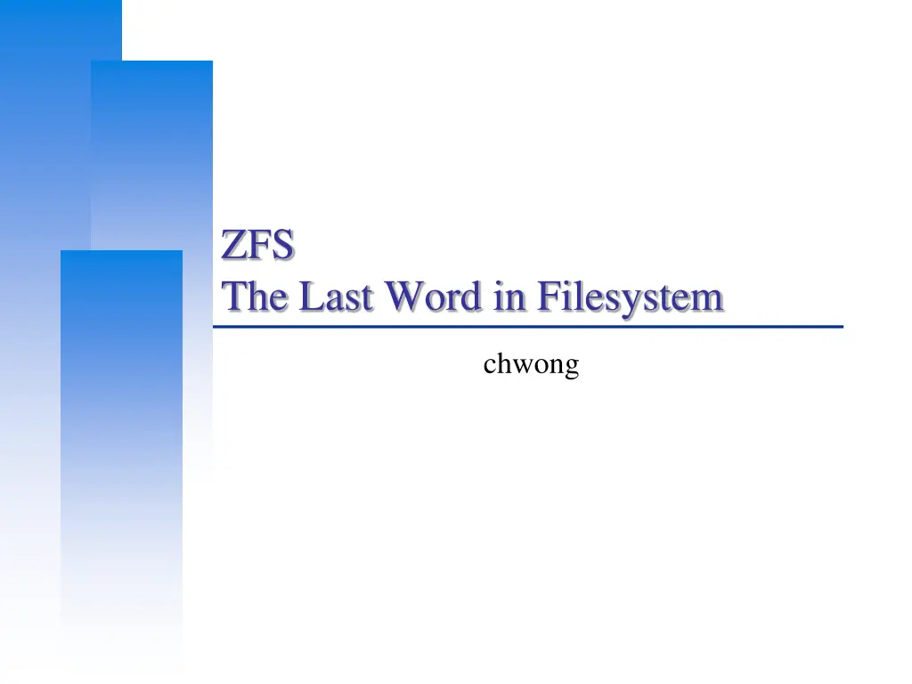 zfs the last word in filesystem n.w