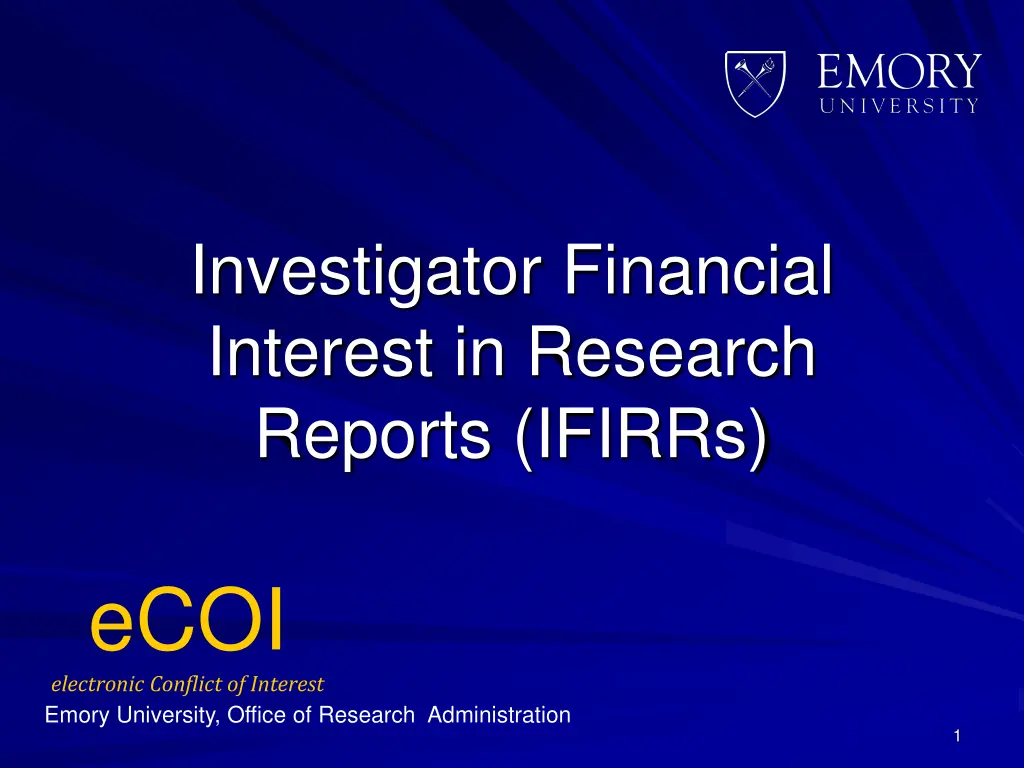 investigator financial interest in research n.w