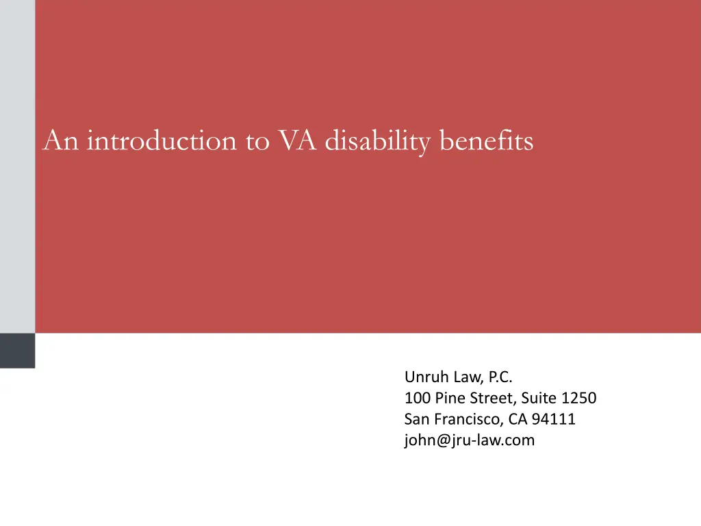 introduction to benefits for veterans with n.w