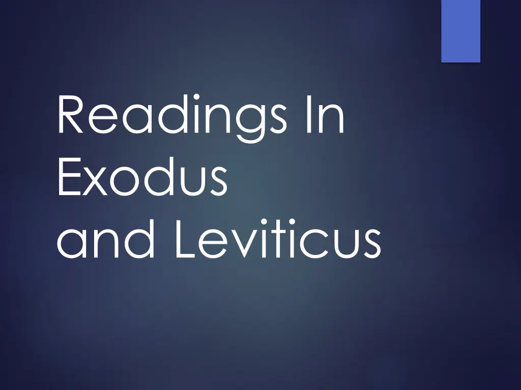 readings in exodus and leviticus n.w