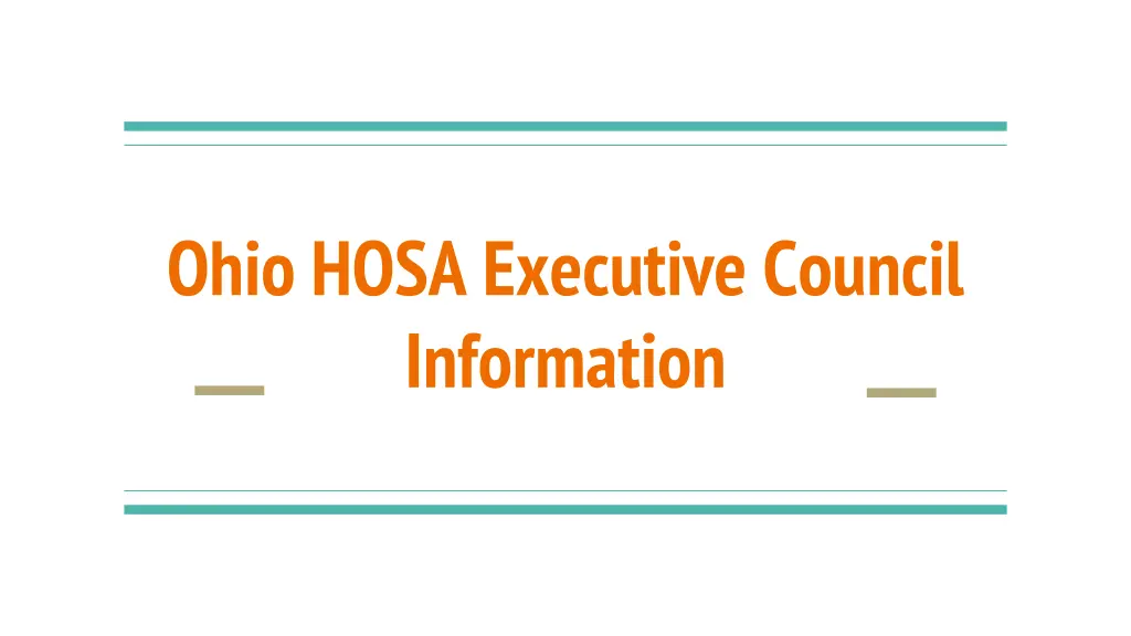 ohio hosa executive council information n.w
