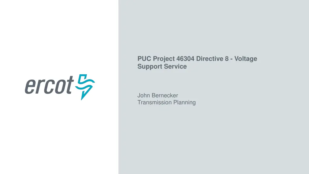 puc project 46304 directive 8 voltage support n.w