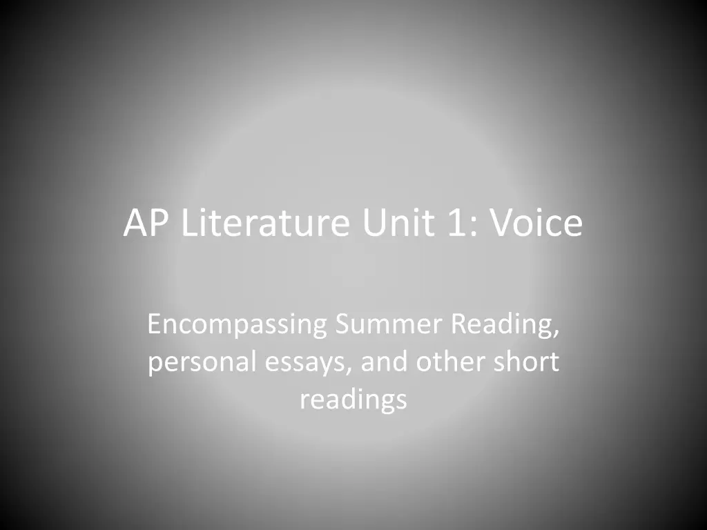 ap literature unit 1 voice n.w